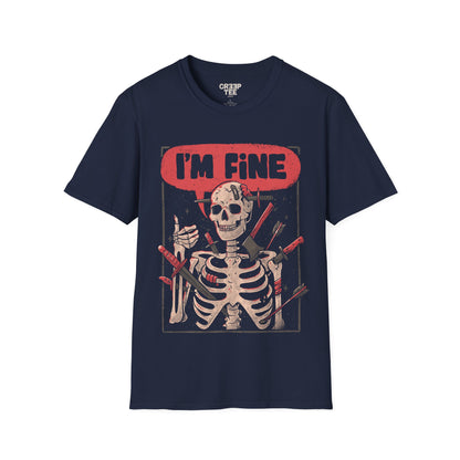 I’m Fine – Dark Humor Skeleton T-Shirt