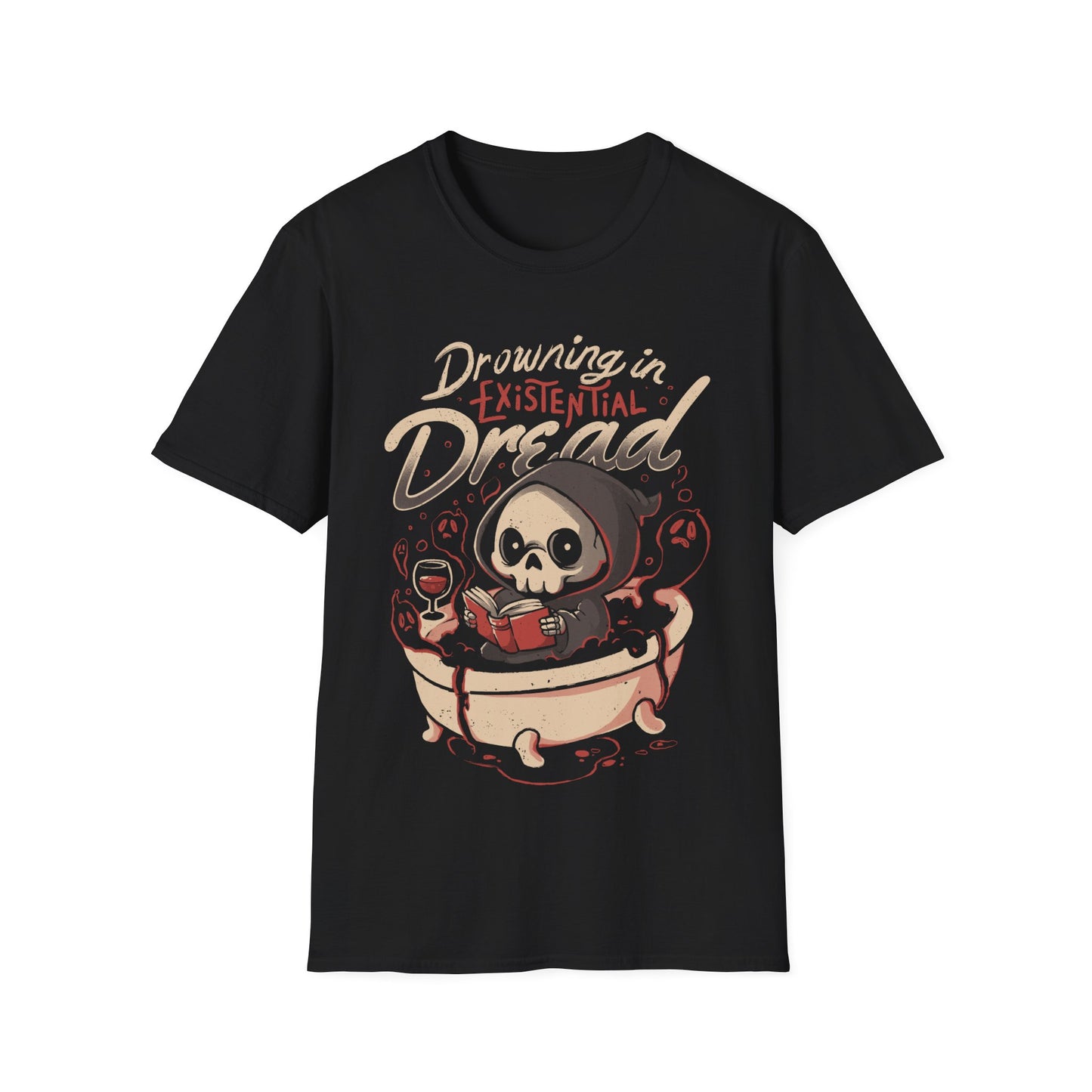 Drowning in Existential Dread – Funny Grim Reaper Self-Care T-Shirt