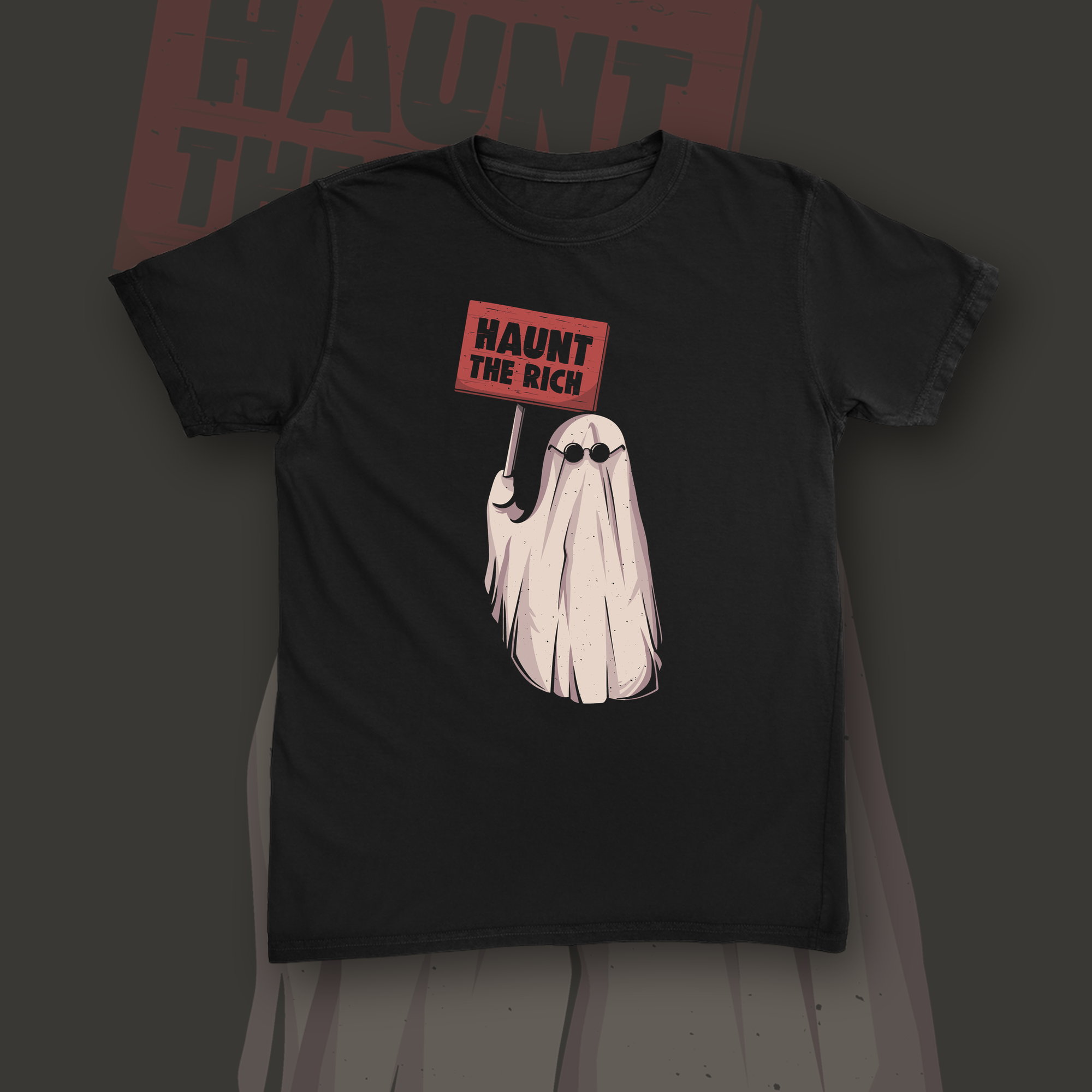 Haunt The Rich tee mockup