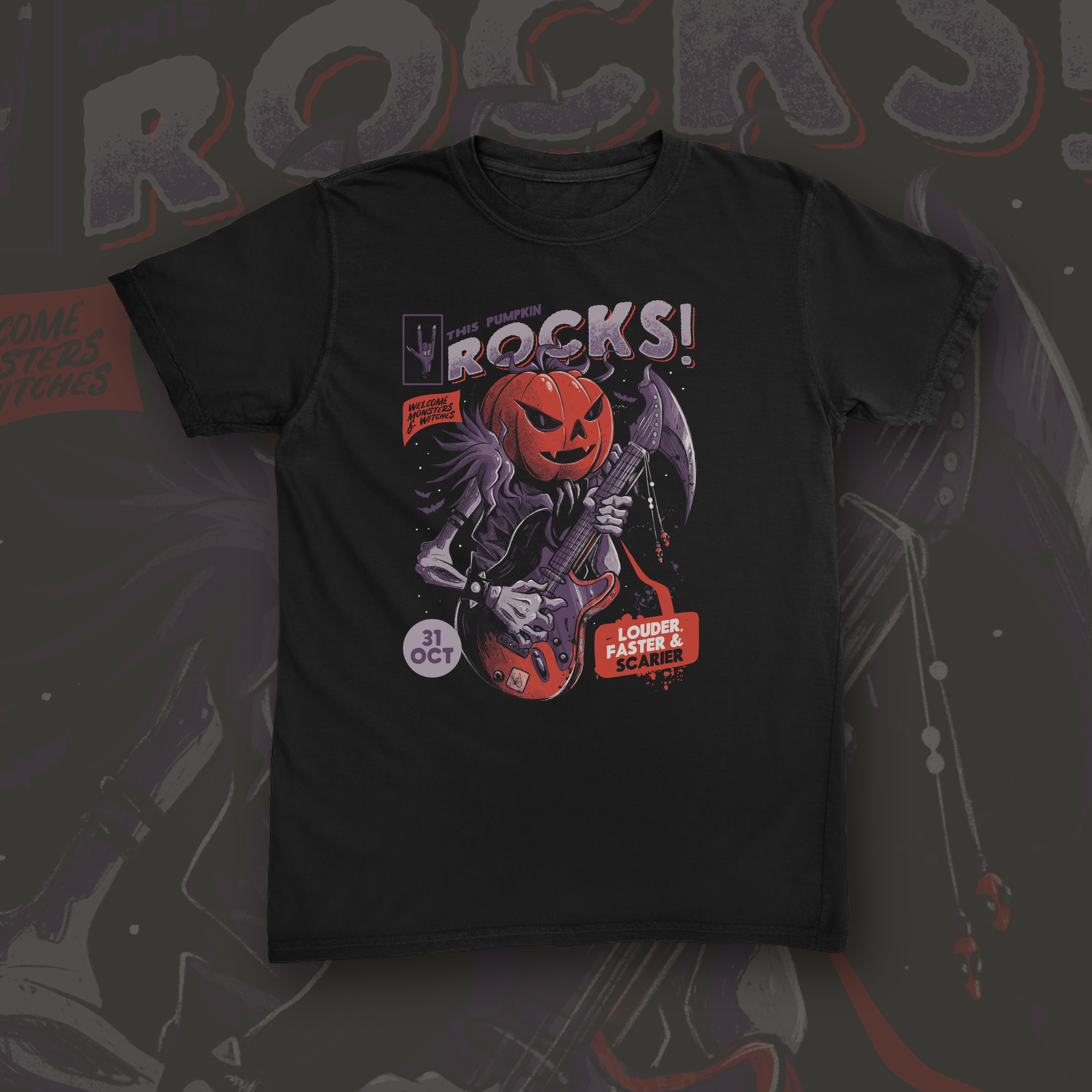 This Pumpkin Rocks tee mockup